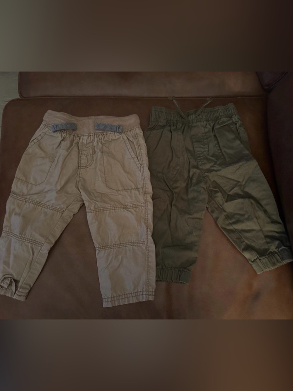 Carter's Beige and Olive Pull-On Cargo Joggers - Set of 2